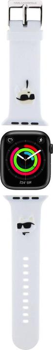 Produktbild Karl Lagerfeld Pasek KLAWLSLKCNH Apple Watch 42/44/45mm biały/white strap 3D Rubber Karl&Choupette H (Kunststoff, Silikon)