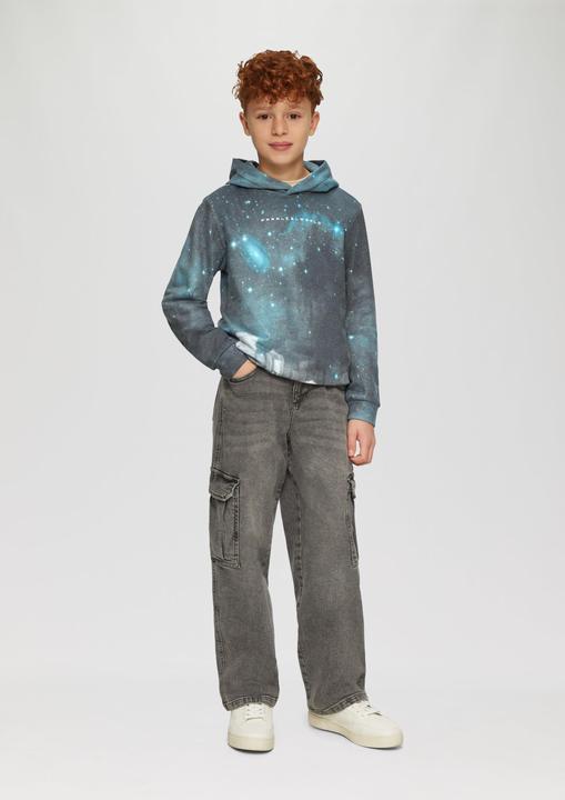Produktbild s.Oliver Sweatshirt Hoodie mit All-over-Print (158, 164)