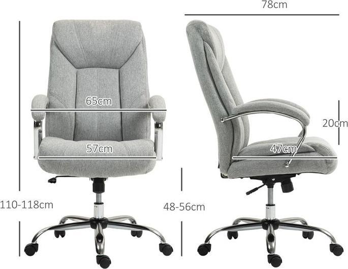 Immagine prodotto Swisshandel24 Bürostuhl mit Wippfunktion ergonomischer Schreibtischstuhl mit Armlehne (48 - 56 cm)