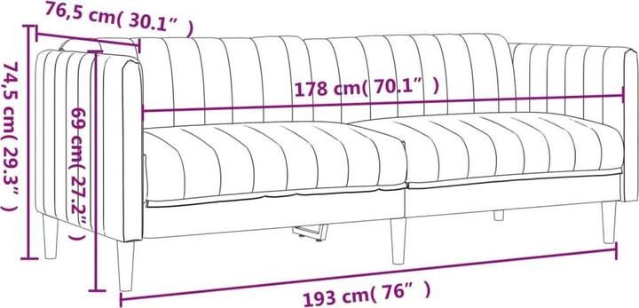 Produktbild vidaXL Chesterfield Sofa (3-Sitzer)