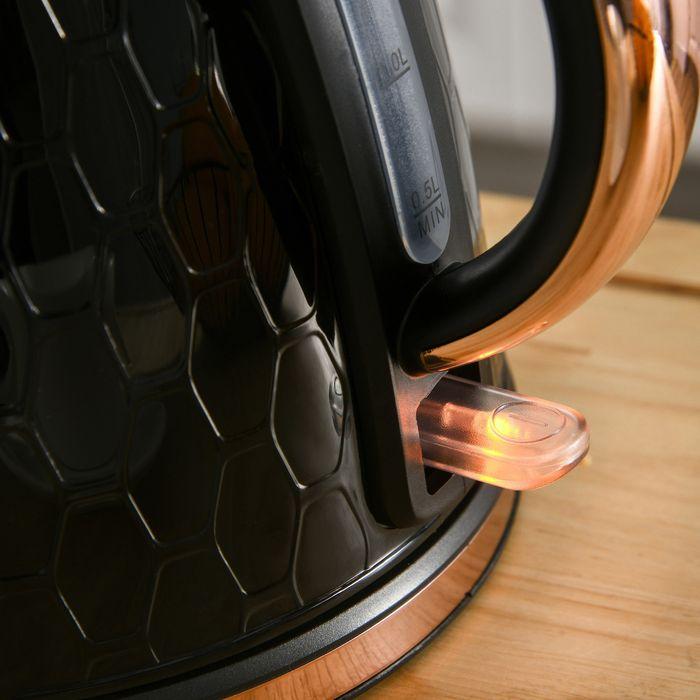 Actual product image Swisshandel24 Wasserkocher- und Toaster-Set, 1,7 L, verschiedene Modi, LED-Anzeigen, Schwarz (1.70 l)