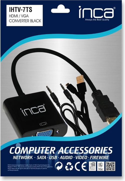 Actual product image Inca Adapter IHTV-7TS HDMI > VGA St. + USB Audio, 1080P, SW retail (Audio, VGA)