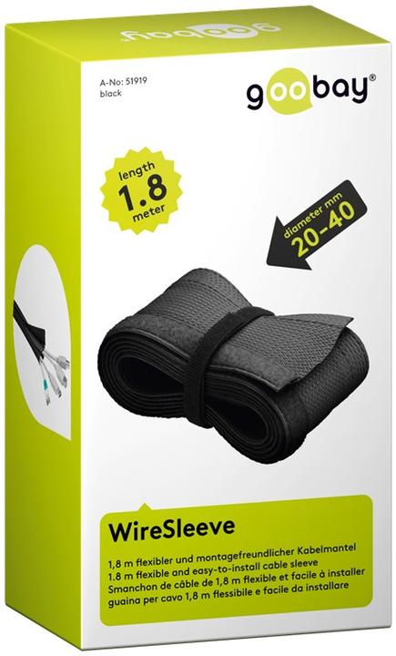 Immagine prodotto Goobay guaina flessibile per cavi con chiusura a velcro (Tubo cavi, 180 cm)