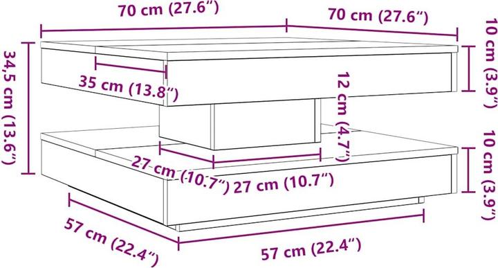Immagine prodotto vidaXL Tavolino da caffè (90 x 90 x 34,5 cm)