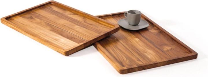 TeakHaus 2er Set Nordic Serviertablett mit Rand