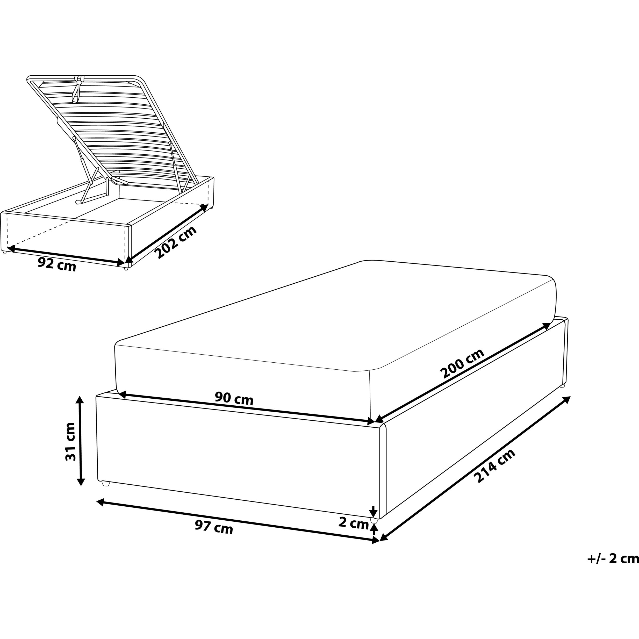 Thumbnail - Beliani, Bett, Dinan (90 x 200 cm)