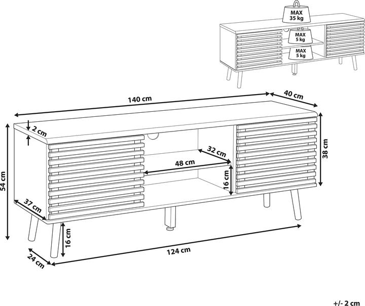 Actual product image Beliani Perth (140 x 40 x 54 cm)