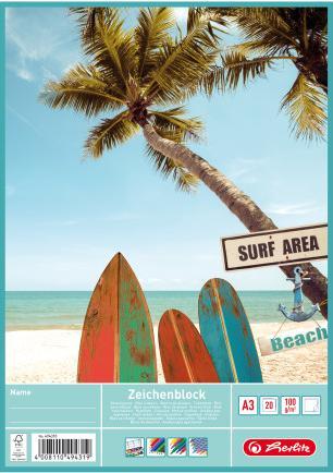 Produktbild Herlitz Zeichenblock DIN A3, 100 g/qm, 20 Blatt (A3, Blanko, Kein Einband)