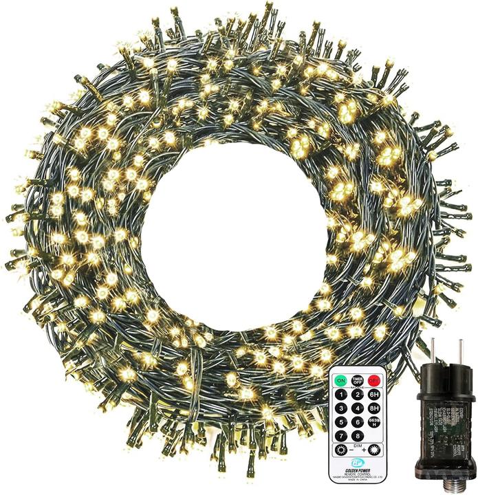 Bowfar LED Lichterkette mit Fernbedienung mit 100 LEDs, 8 Modi, Fernbedienung & Timer (10 m)