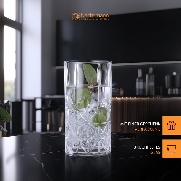 Actual product image Nachtmann Long drink tumbler Highland 37.5 cl 15.1cm Ø7.7cm Set of 4 (3.75 dl, 4 x, Long drink glasses)