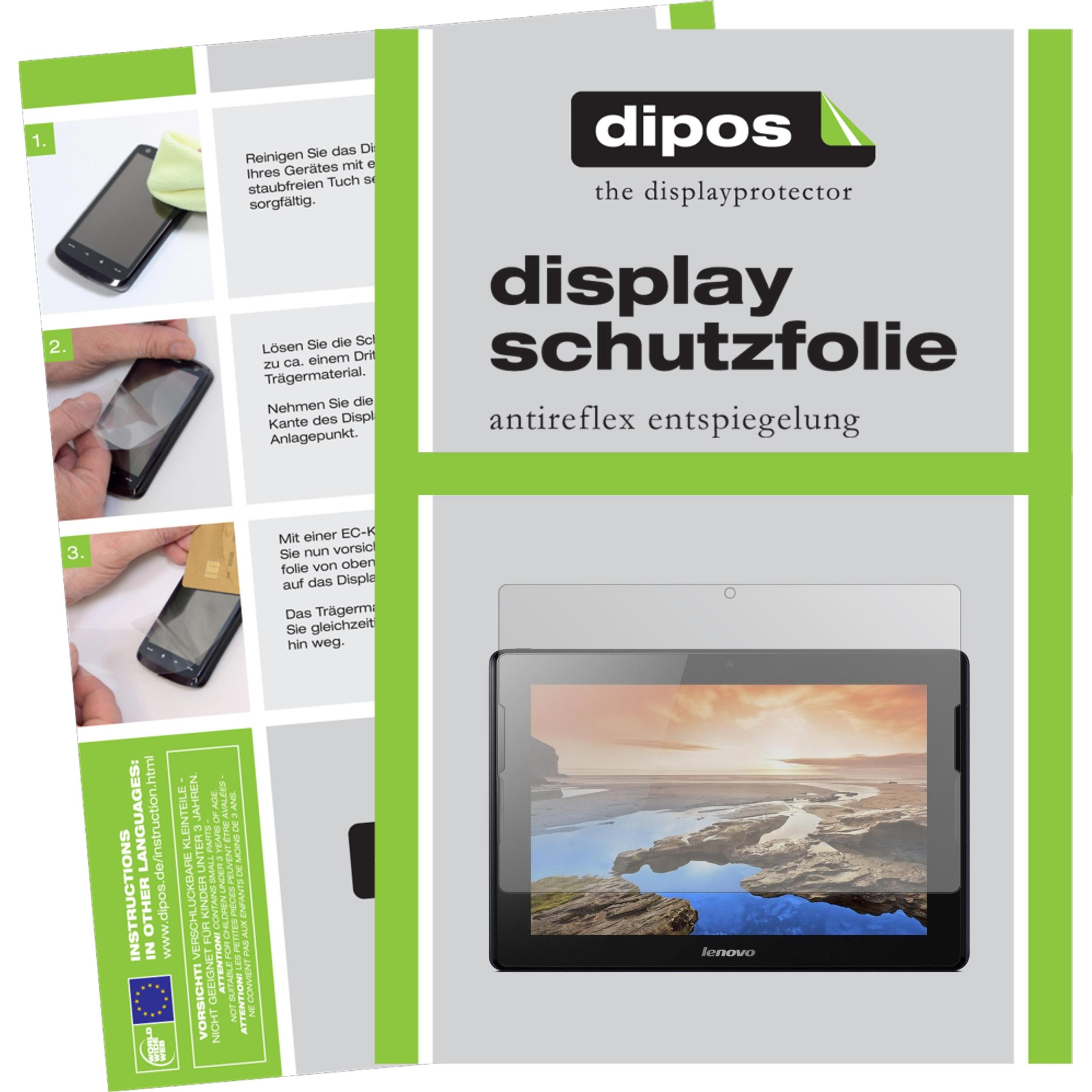 Dipos Displayschutzfolie Antireflex (2 Stück, Lenovo A10-70), Tablet Schutzfolie