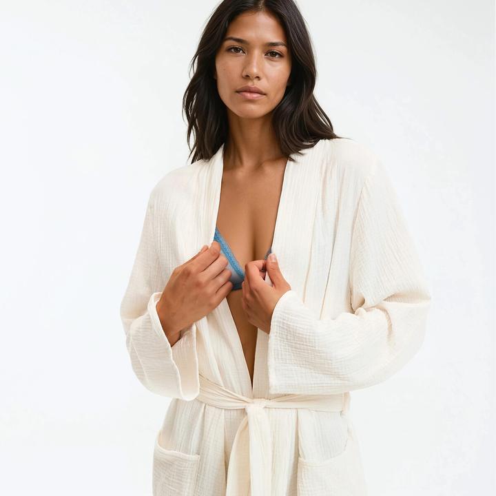 Produktbild La Redoute Collections Kimono-Bademantel aus Baumwollgaze (42)