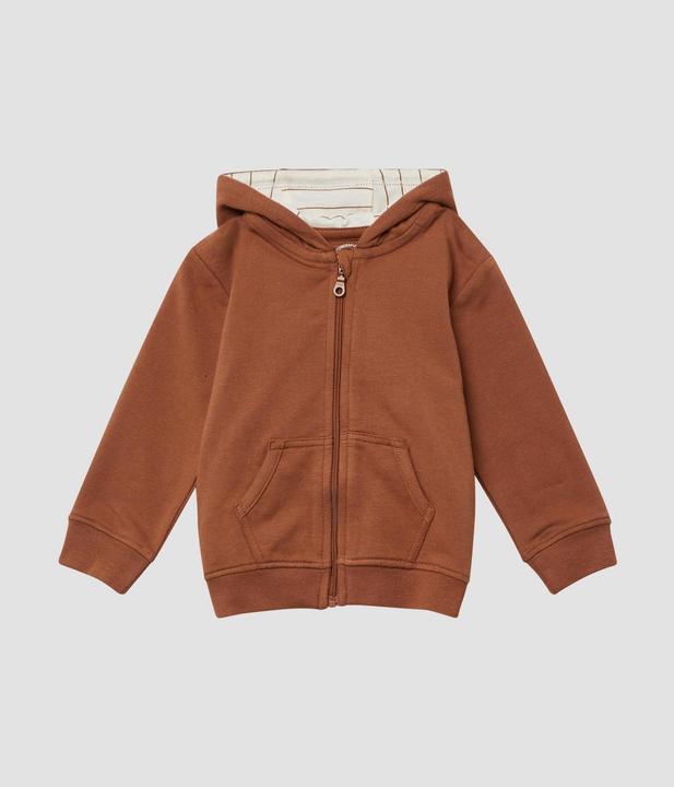 Produktbild s.Oliver Sweatshirt Jacke Sweatshirt-Jacke mit Kapuze und Ellenbogenpatches (92)