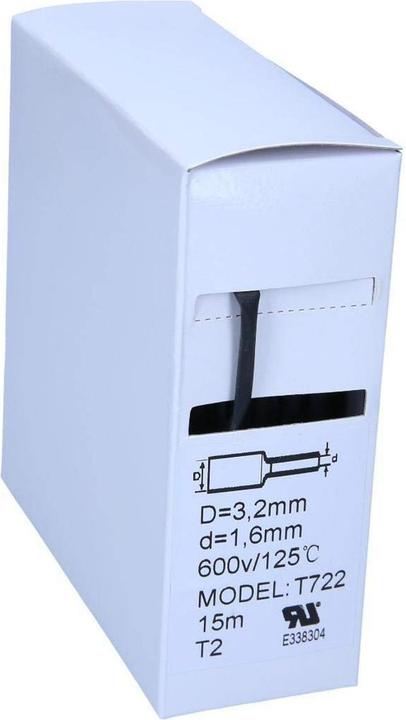 Actual product image Kalitec 15m heat shrink tubing black from 3.2mm to 1.6mm I 2:1 I Industrial quality from German dealer (1 x)