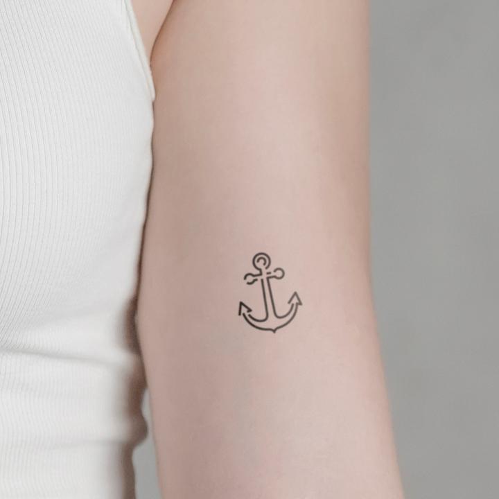 Actual product image minink Temporary tattoo - Small anchor
