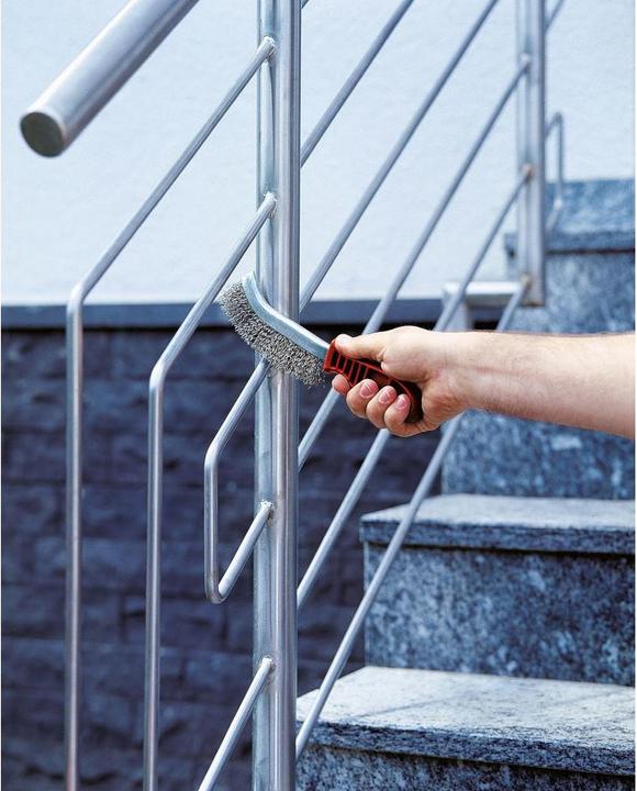 Image du produit wolfcraft 1 brosse à main en fil d'acier inoxydable 265mm