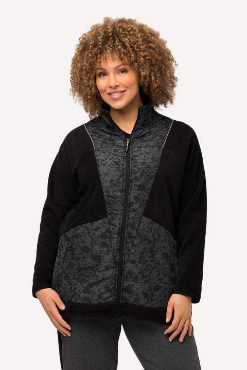 Produktbild Ulla Popken Fleecejacke, Color-Paspel, Stehkragen, 2-Wege-Zipper (46, 48)
