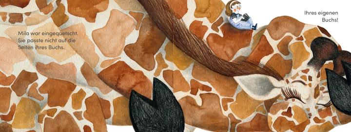 Actual product image Die Giraffe, die nicht in ihr Buch passte (German, Haydée Zayas Ramos, Jennifer Michalski, Yohali Gutiérrez Estrada, 2023)