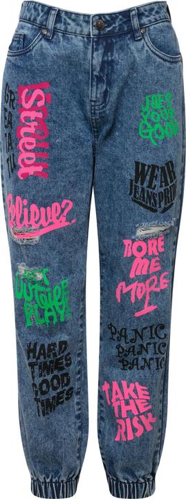 Produktbild Angel of Style Jeans, bunte Drucke, 5-Pocket, Elastiksaum (56)