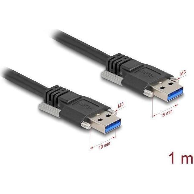 Thumbnail - Delock USB 5 Gbps Kabel Typ-A Stecker zu Typ-A Stecker mit S (1 m, USB 3.2 Gen 1), USB Kabel