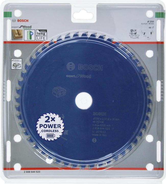 Actual product image Bosch Professional Zubehör Cordless circular saw blade Expert for Wood, 250 x 2.1/1.6 x 30, 48 teeth