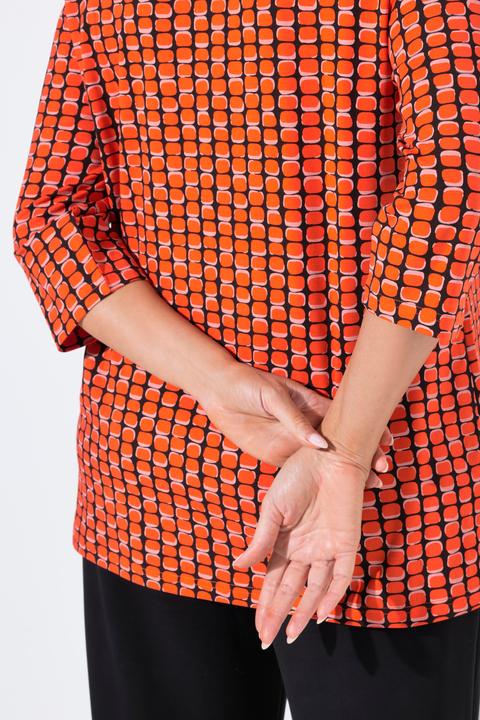 Produktbild Ulla Popken Shirt, grafischer Druck, A-Linie, Rundhals, 3/4-Arm (58)