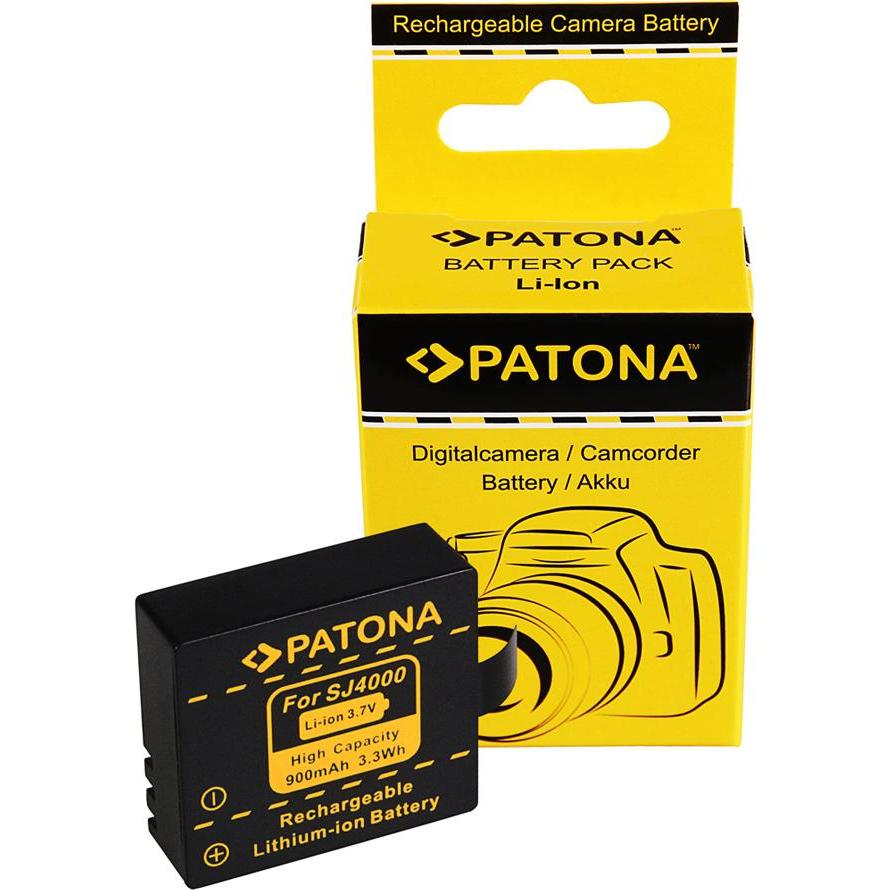 Baxxtar Batteria ricaricabile PATONA f. SJCAM SJ4000 SubTig3 Rollei Actioncam 220 300 300 Plus 310 330 415 (Caricabatterie per fotocamere), Alimentato