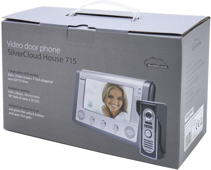 Actual product image PNI SilverCloud House 715 video intercom system, 7-inch LCD screen, outdoor camera, night vision