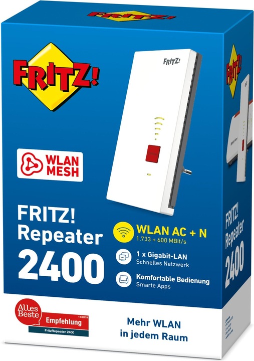 Productafbeelding AVM FRITZ!Repeater 2400 WLAN Mesh (1733 Mbit/s, 600 Mbit/s)