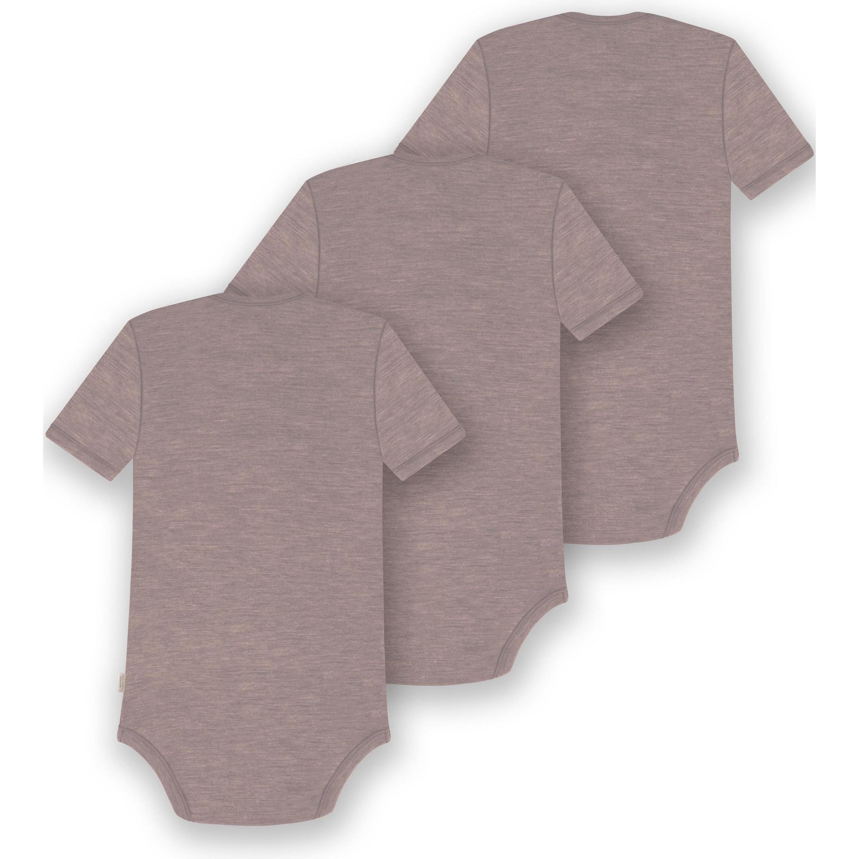 Thumbnail - Normani, Herren, Body, 3er Set Baby Merino Body Kurzarm „Tauranga" - 9291, Rosa, (68)