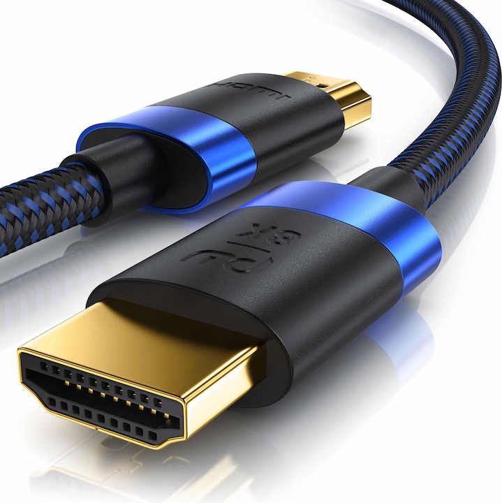 Primewire HDMI Kabel 2.1, 8K @ 120Hz / 4K @ 240Hz DSC, Ultra High Speed, Nylonummantelung, HDR, ARC (0.25 m, HDMI)
