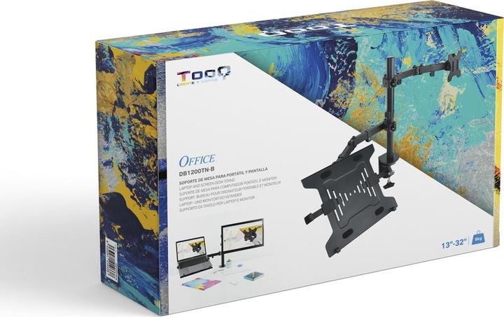 Actual product image Tooq Technology TABLE STAND TV/MON TOOQ 13-32 ALUMINIUM BLACK (Table, 32", 12.50 kg)