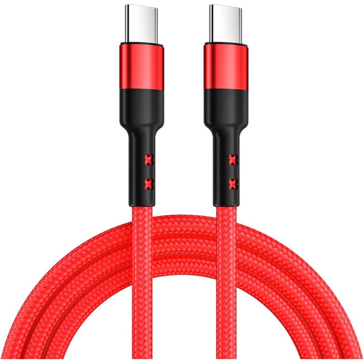 Caruba USB C to USB C 60W Cable 3 Meter Red (3 m, 60 W), Cavo USB