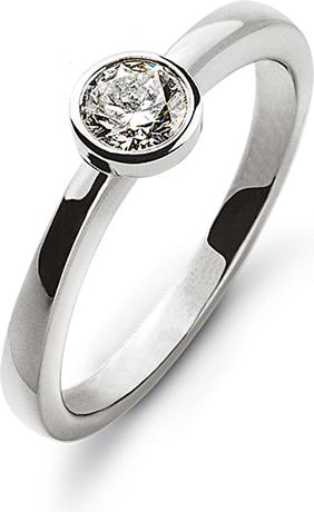 Immagine prodotto Natsumi Schmuck Anello con diamante in oro bianco 18K/750 0,15 ct H si (55, Oro 750/18 K)