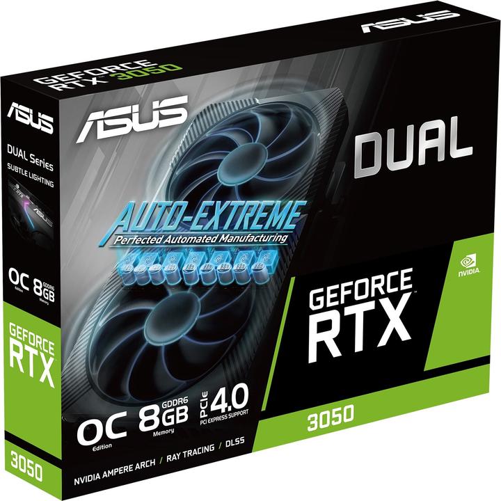 Image du produit ASUS DUAL-RTX3050-O8G-V2,HDMI,DP,Active (8 Go)