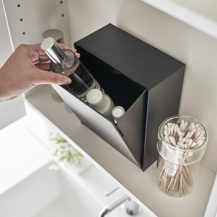 Actual product image Yamazaki Tower adhesive hook storage box