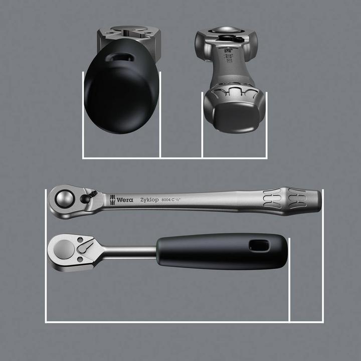 Actual product image Wera 8100 SB 8 Zyklop Metal Ratchet Set (19 mm, 18 mm, 17 mm, 13 mm, 10 mm, 12 mm, 16 mm, 15 mm)
