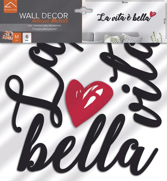 Crearreda Foam Wall Sticker 31x31 cm La Vita è Bella (31 x 31 cm)