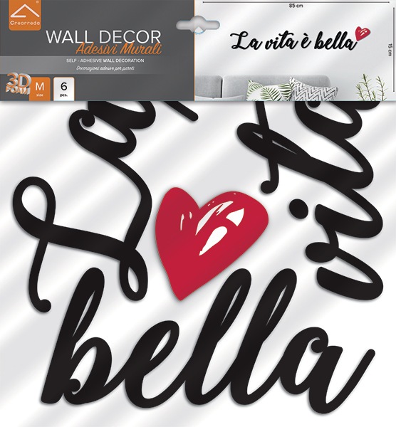 Crearreda Foam Wall Sticker 31x31 cm La Vita è Bella (31 x 31 cm)