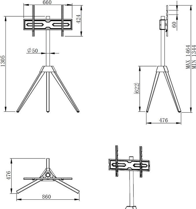 Image du produit Audioraq Pied de TV (65", 45 kg)