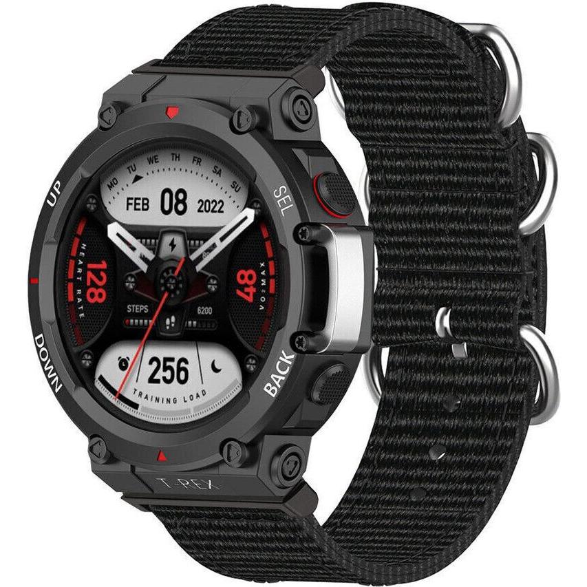 Strap-it Armband (Nylon), Uhrenarmband, Schwarz