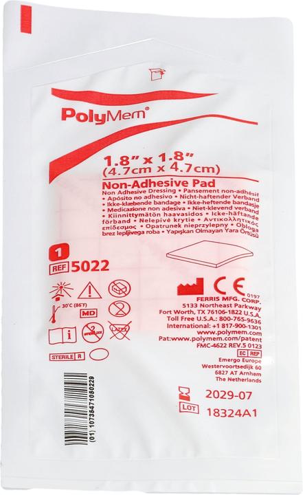 Actual product image PolyMem Wound dressing 4.7x4.7cm Non Adh st 20 pcs