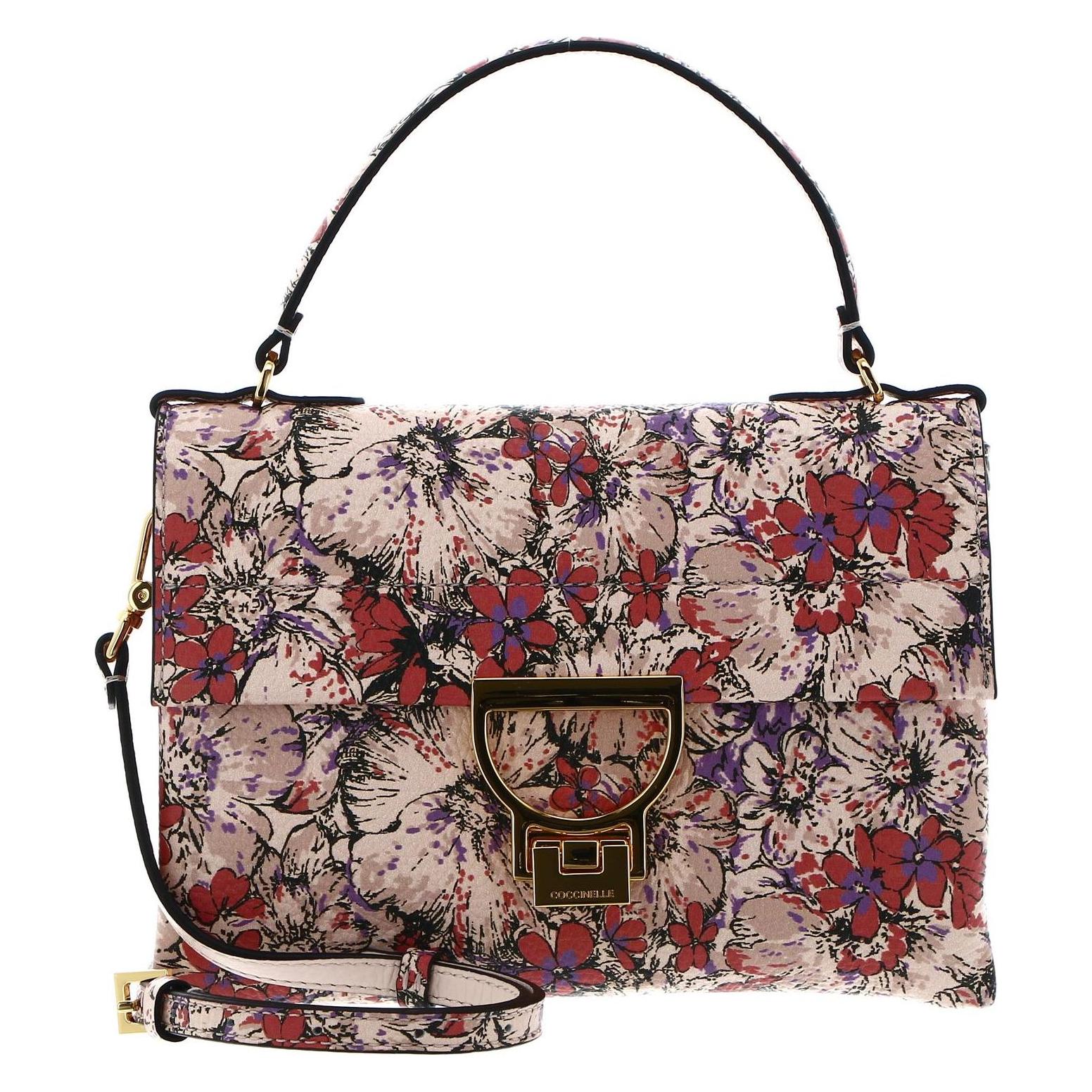Coccinelle, Damen, Handtasche, Arlettis Flower Print Handbag Printed Grained Leather, Mehrfarbig