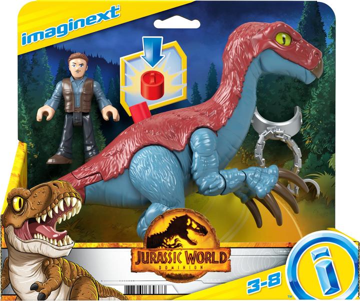 Actual product image Imaginext Therizinosaurus & Owen