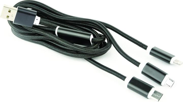 Immagine prodotto Gembird ! Cavo di ricarica USB 3-in-1 / 1m / Nero (1 m, USB 2.0)