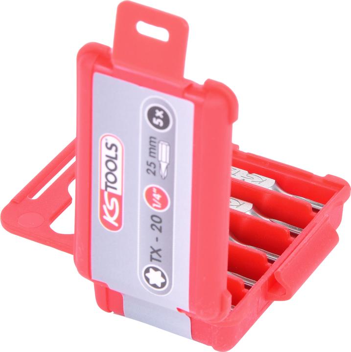 Actual product image KS Tools 1/4 bit TX. 25mm. T20. Pack of 5 911.2319 (25MM T20)