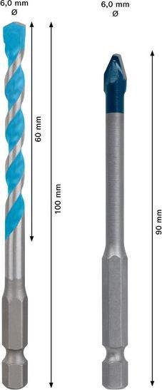 Produktbild Bosch Professional Zubehör Expert HEX-9 Hard Ceramic + HEX-9 Multi Construction Bohrer, 6 mm (6.0 mm)