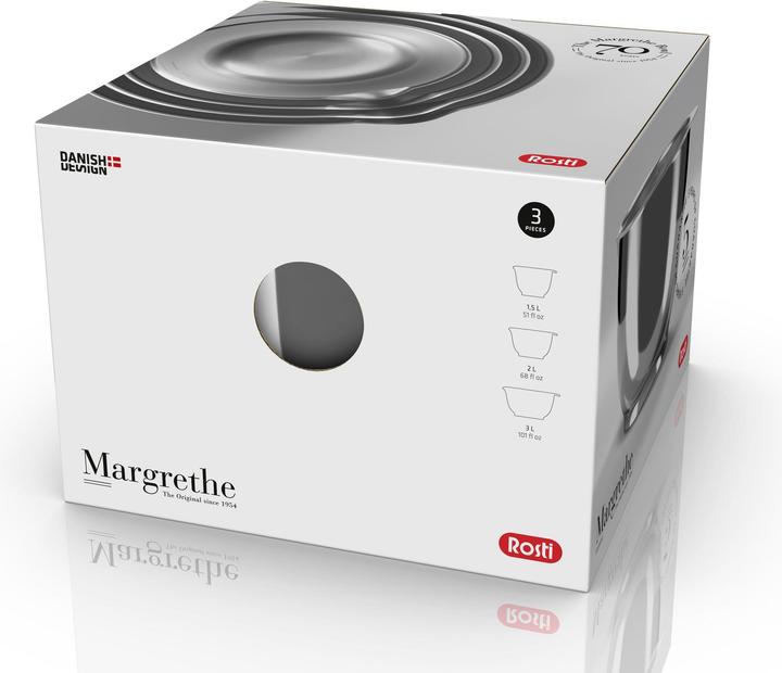 Actual product image Rosti Margrethe bowl - Set of 3 - Steel (23921) (21.80 cm, 1.50 l, 3x)