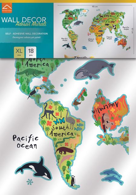 Actual product image Crearreda Wall sticker 47x67 cm World Map (47 x 67 cm)