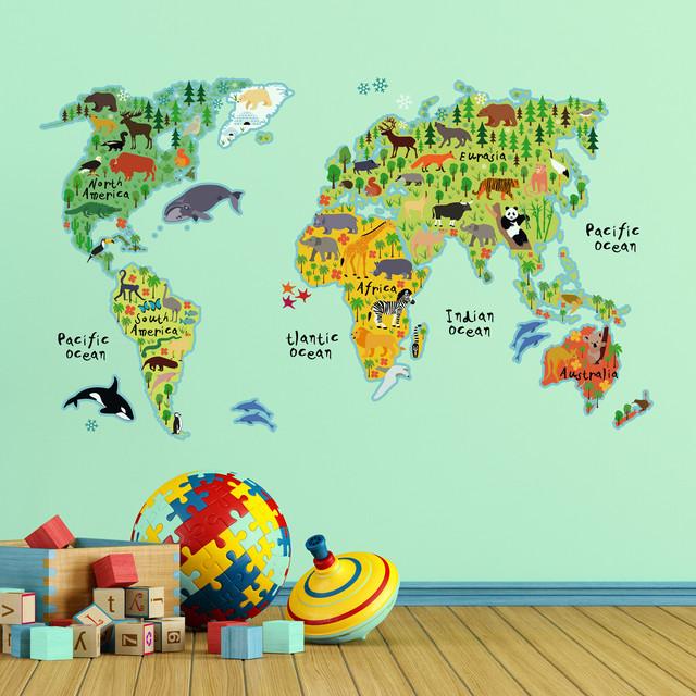 Crearreda Wall sticker 47x67 cm World Map (47 x 67 cm)